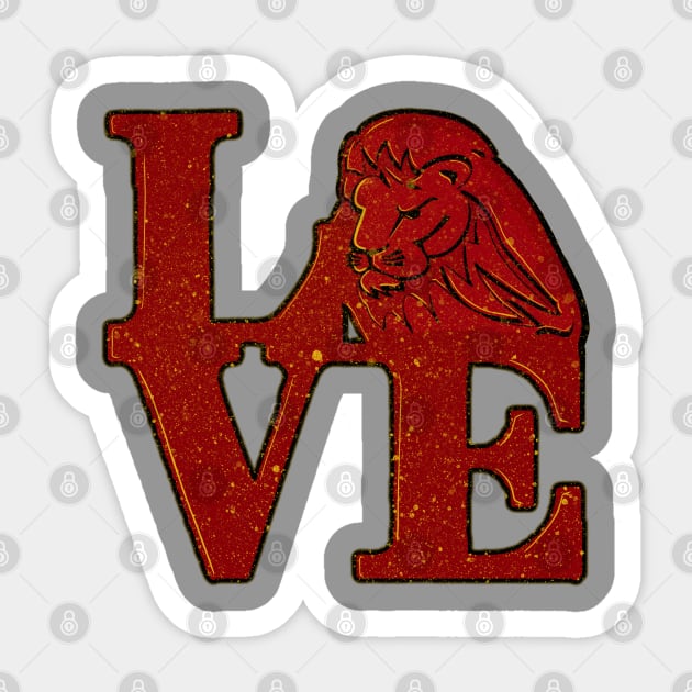 Bryan Lion Love Sticker by Tatted_and_Tired